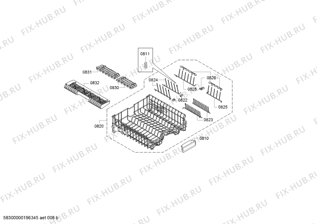 Взрыв-схема посудомоечной машины Siemens SN858D01PE, StudioLine - Схема узла 08