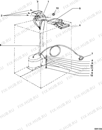 Схема №2 CM141CVCURTISS (F015484) с изображением Проводка для холодильной камеры Indesit C00171704