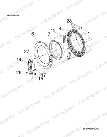 Схема №5 AWG/L 5062 с изображением Вноска для стиралки Whirlpool 482000015853