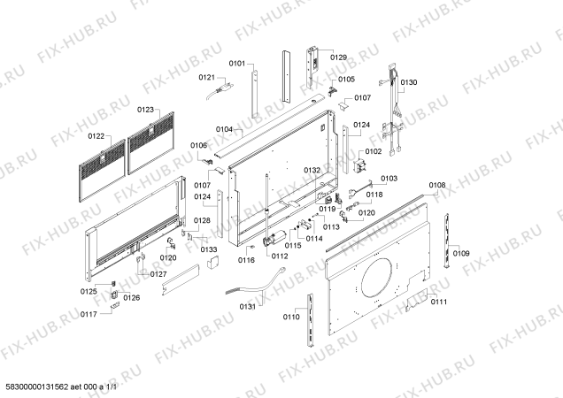 Схема №1 DHD3014UC с изображением Металлический жироулавливающий фильтр для электровытяжки Bosch 00669974