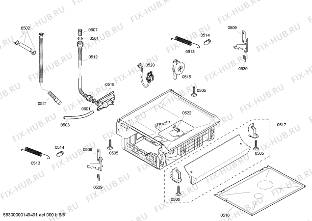 Взрыв-схема посудомоечной машины Bosch SGS33E12TR - Схема узла 05