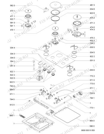 Схема №1 AKM 432/NB/01 с изображением Трубка подачи газа для духового шкафа Whirlpool 481953048662