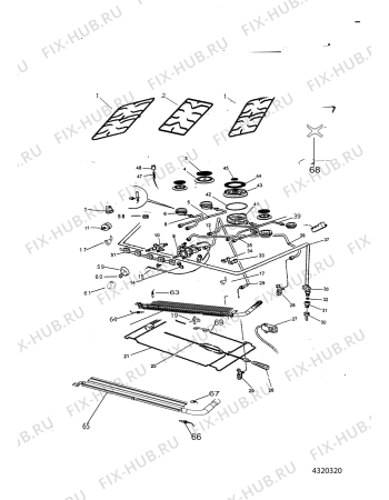 Схема №3 I95T1XJ (F093404) с изображением Панель для плиты (духовки) Indesit C00385755