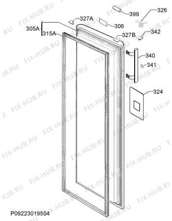 Взрыв-схема холодильника Electrolux EUF2749AOX - Схема узла Door 003