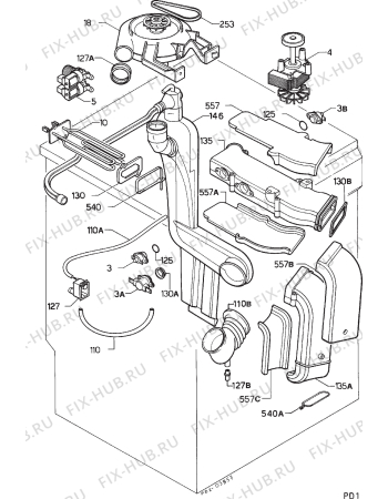 Схема №5 LAV2200 I-W с изображением Холдер для стиралки Aeg 1245934003