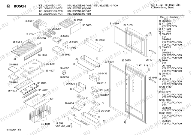 Схема №2 KSU4320NE с изображением Кнопка для холодильной камеры Bosch 00172295