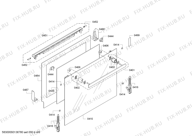 Взрыв-схема плиты (духовки) Bosch HBA53B520C - Схема узла 04