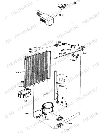 Взрыв-схема холодильника Castor C8831 - Схема узла Freezer cooling system