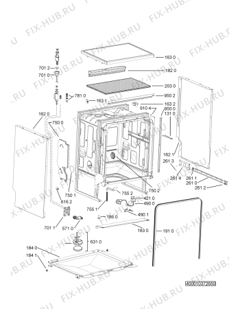 Взрыв-схема посудомоечной машины Whirlpool ADP 5350 PC IX - Схема узла