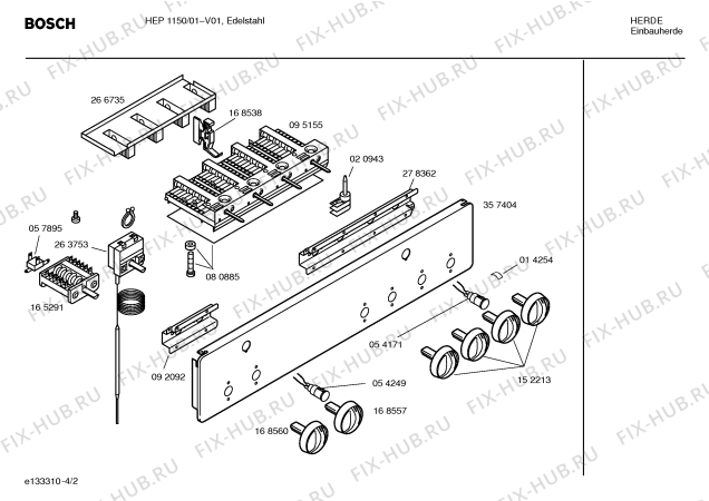 Схема №3 HEP2250CC с изображением Панель управления для электропечи Bosch 00357404