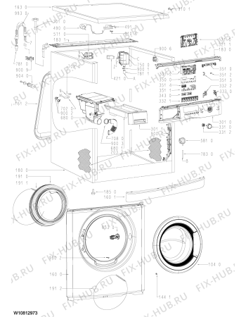 Схема №1 WA Eco Star 74 PS с изображением Обшивка для стиральной машины Whirlpool 481010793105