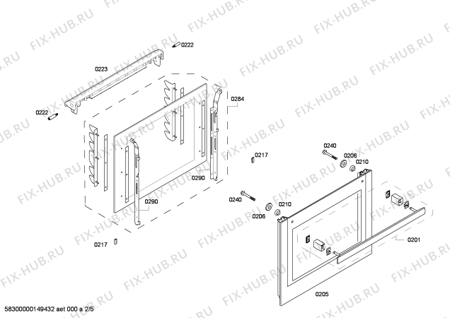 Схема №1 4HB425X Horno lynx indep.inox.multif.carro.min с изображением Винт для плиты (духовки) Siemens 00610185