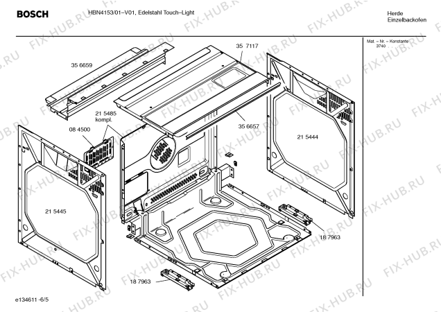 Взрыв-схема плиты (духовки) Bosch HBN4153 - Схема узла 05