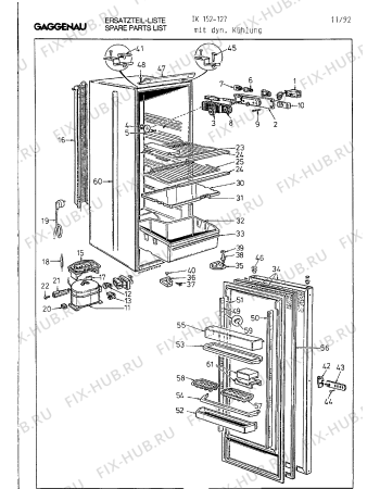 Схема №6 IK152127 с изображением Уплотнитель для холодильной камеры Bosch 00211959
