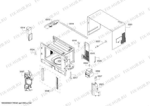 Схема №2 HF25M5R2 с изображением Дверь для духового шкафа Siemens 00686654