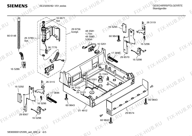 Схема №2 SE23200DK с изображением Инструкция по эксплуатации для электропосудомоечной машины Siemens 00580862