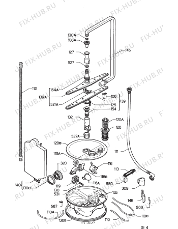 Взрыв-схема посудомоечной машины Zanussi DI660TCR W - Схема узла Hydraulic System 272