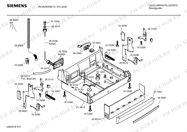 Взрыв-схема посудомоечной машины Siemens SE26293GB - Схема узла 05