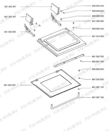 Взрыв-схема плиты (духовки) Aeg 5211V-D - Схема узла Door, main (large)