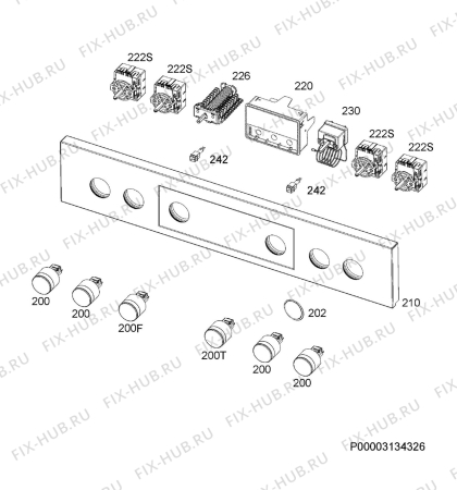 Взрыв-схема плиты (духовки) Aeg EEB355020M - Схема узла Command panel 037