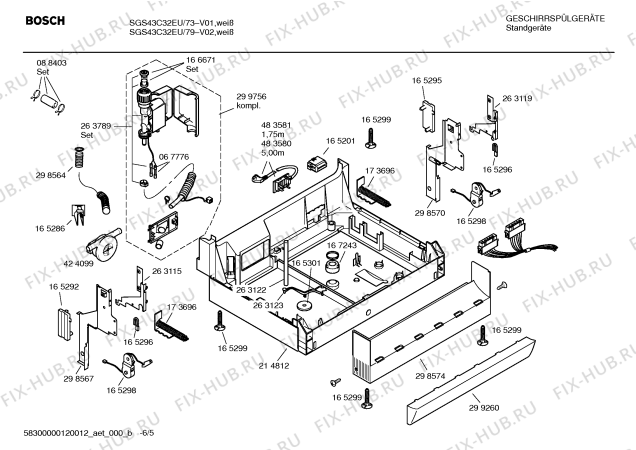 Схема №3 SGS43C32EU с изображением Инструкция по эксплуатации для посудомоечной машины Bosch 00590368