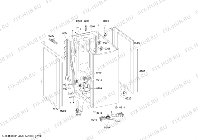 Схема №2 WOR20150SN Classixx 5 с изображением Наклейка для стиралки Bosch 00607278