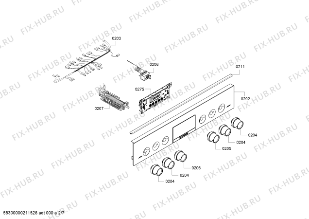 Взрыв-схема плиты (духовки) Bosch HWT591I60T - Схема узла 02