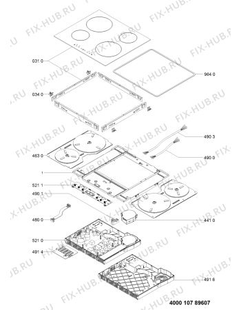 Схема №1 ACM 806/BA с изображением Субмодуль для плиты (духовки) Whirlpool 481010726558