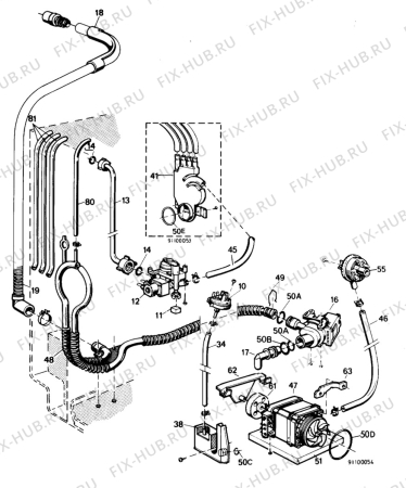 Взрыв-схема посудомоечной машины Elektra DC400 - Схема узла W20 Pump, Water softener