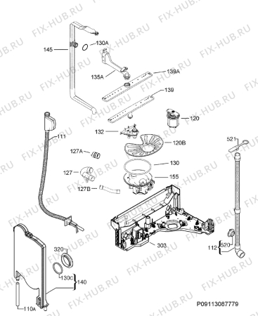 Взрыв-схема посудомоечной машины Zanussi ZDT16011FA - Схема узла Hydraulic System 272