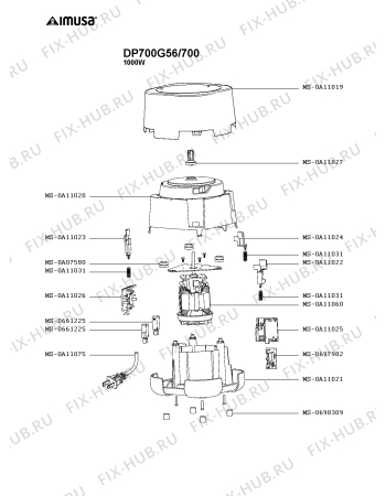 Схема №1 DP700G56/700 с изображением Электромотор для электроблендера Moulinex MS-0A11060