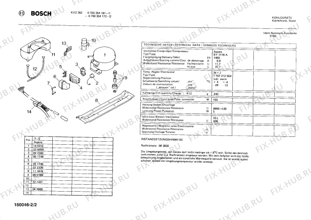 Взрыв-схема холодильника Bosch 0700354161 KVZ352 - Схема узла 02