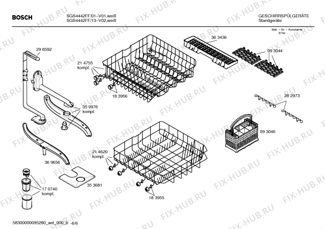 Взрыв-схема посудомоечной машины Bosch SGS4442FF - Схема узла 06