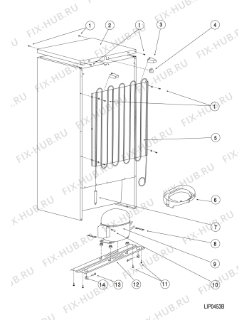 Взрыв-схема холодильника Indesit NBA20NX (F075518) - Схема узла
