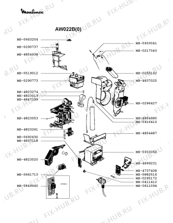 Взрыв-схема микроволновой печи Moulinex AW022B(0) - Схема узла KP002370.8P3