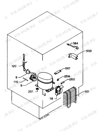 Взрыв-схема холодильника Electrolux ER1521U - Схема узла Cooling system 017