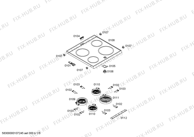 Схема №3 HSN735HEU с изображением Ручка управления духовкой для плиты (духовки) Bosch 00418920