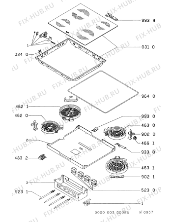 Схема №1 AKM 623/WH с изображением Втулка для духового шкафа Whirlpool 481944059941