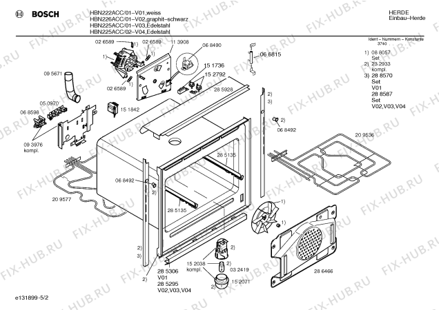 Схема №3 HBN222ACC с изображением Панель для плиты (духовки) Bosch 00287236
