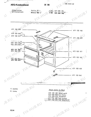 Взрыв-схема холодильника Aeg ARC80 I - Схема узла Housing 001