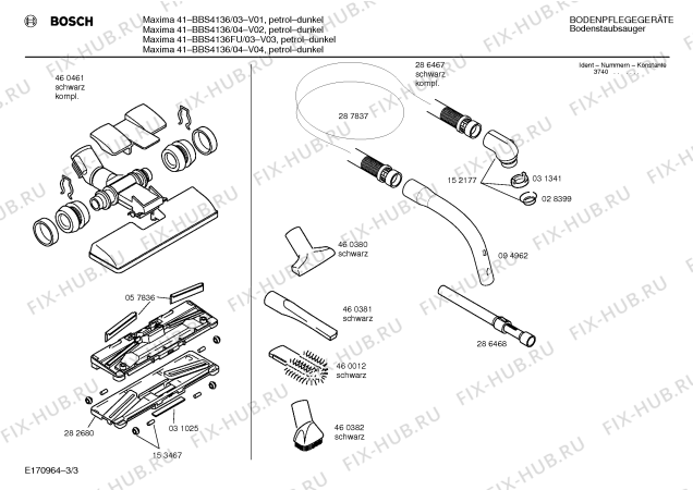 Схема №2 VS9PR24 102.802 6 с изображением Модуль для пылесоса Bosch 00069839