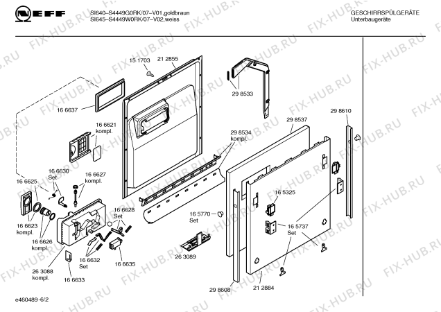 Схема №4 S4449W0RK SI645 с изображением Крепеж для посудомоечной машины Bosch 00166851