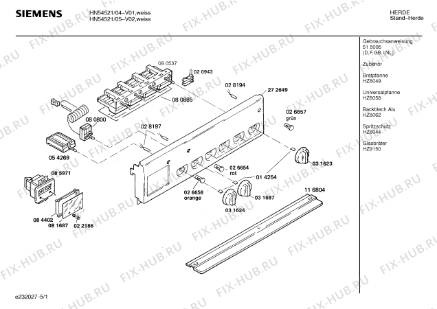 Схема №2 HN5452 с изображением Стеклокерамика для плиты (духовки) Siemens 00204257