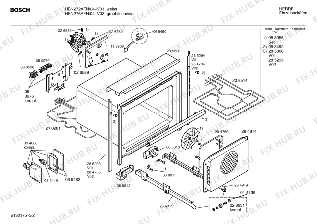 Схема №4 HBN272AFN с изображением Инструкция по эксплуатации для плиты (духовки) Bosch 00518413