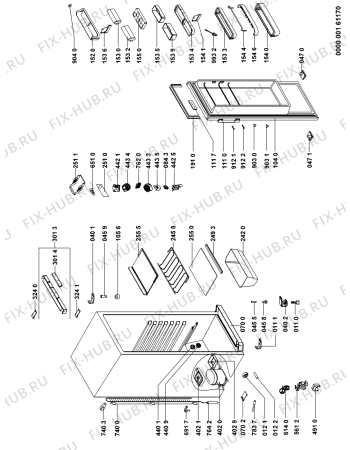 Схема №1 KRVA 3858 с изображением Часть корпуса для холодильника Whirlpool 480131100222