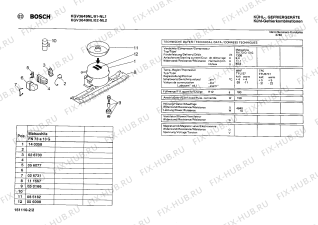 Взрыв-схема холодильника Bosch KGV3649NL - Схема узла 02