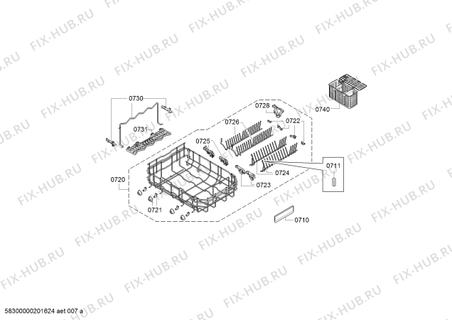 Взрыв-схема посудомоечной машины Siemens SR456W01TS, iQ500, Made in Germany - Схема узла 06