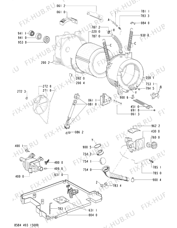 Взрыв-схема стиральной машины Whirlpool AWD593 (F091352) - Схема узла