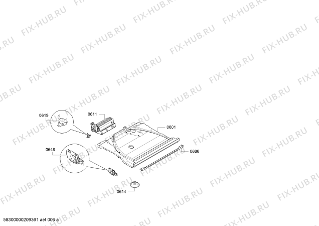 Схема №6 MB578G5S0B с изображением Модуль управления, запрограммированный для плиты (духовки) Bosch 11026088
