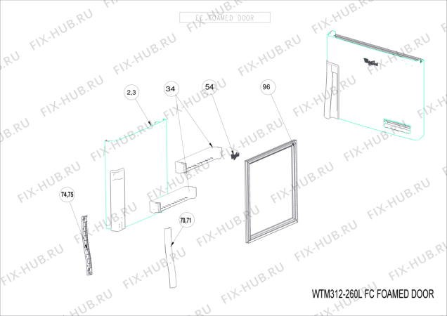 Схема №4 WTM 450 R SS с изображением Сосуд для холодильника Whirlpool 482000094233